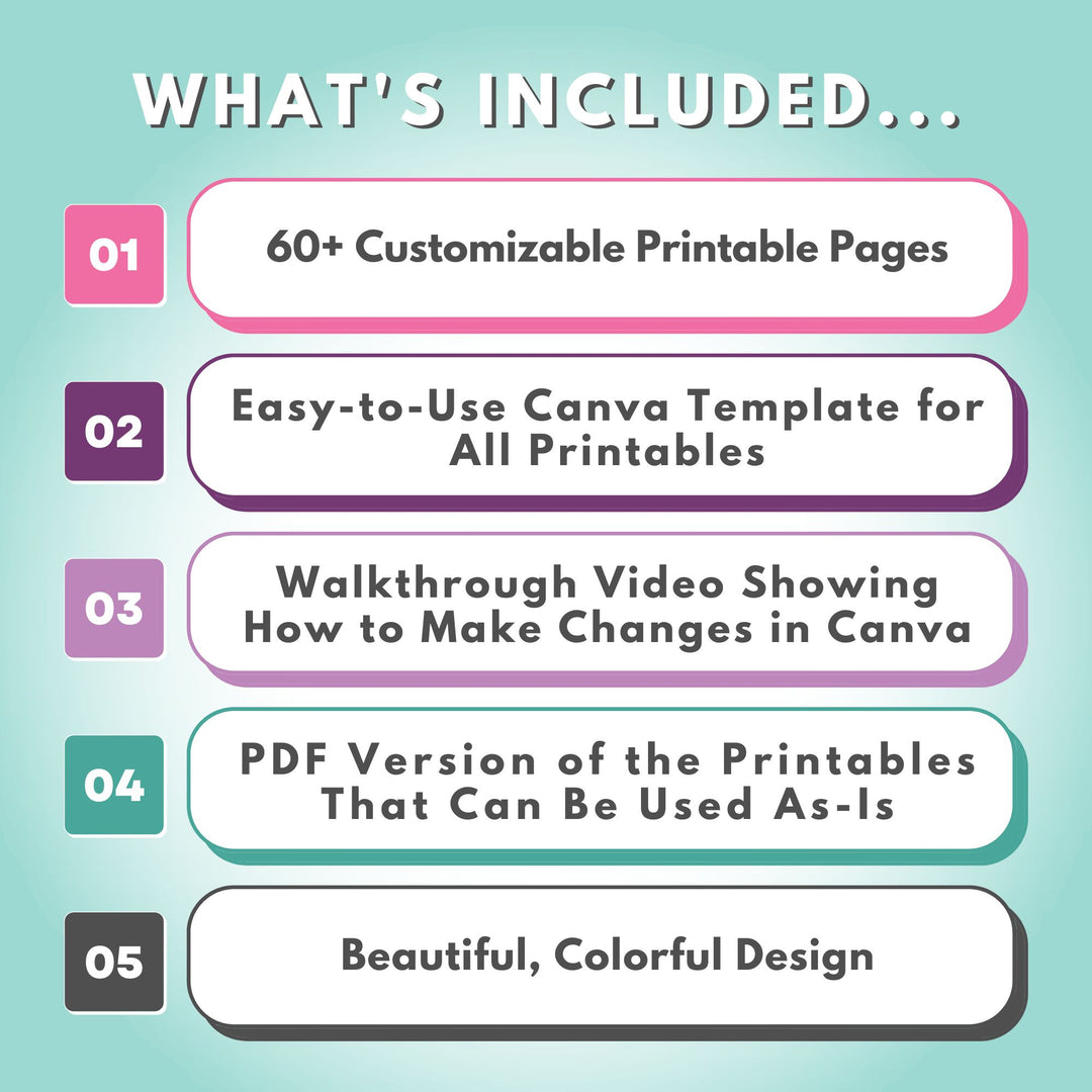 Editable Home Binder Canva Templates with 60+ Editable Pages