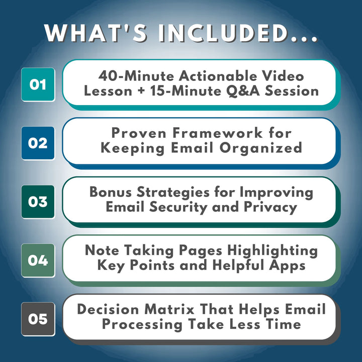 Effortless Email Organization Workshop What's Included