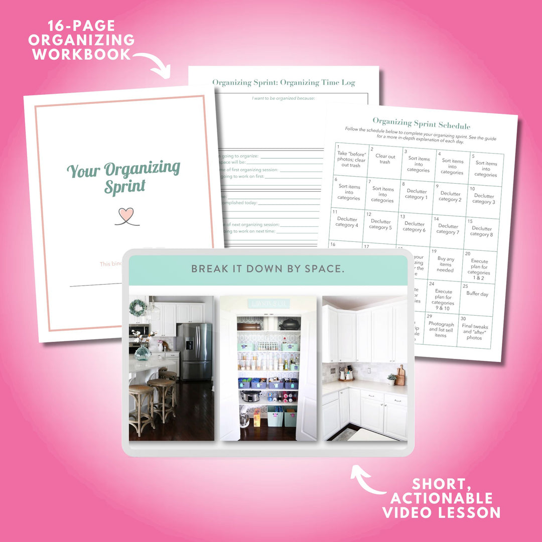 Getting Organized When You Don't Have a Lot of Time Video Lesson on an iPad and an Organizing Sprint Workbook to Help Implement the Strategies You've Learned