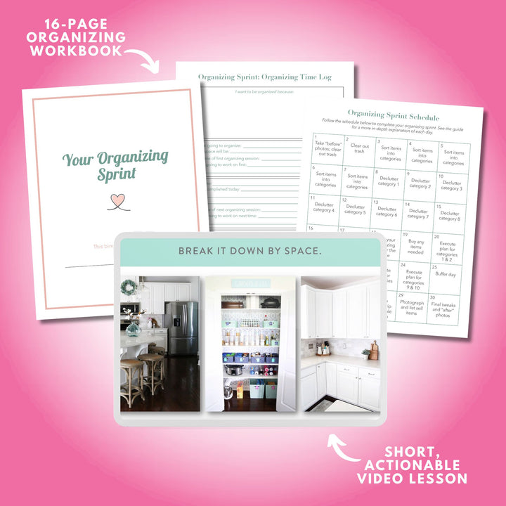 Getting Organized When You Don't Have a Lot of Time Video Lesson on an iPad and an Organizing Sprint Workbook to Help Implement the Strategies You've Learned