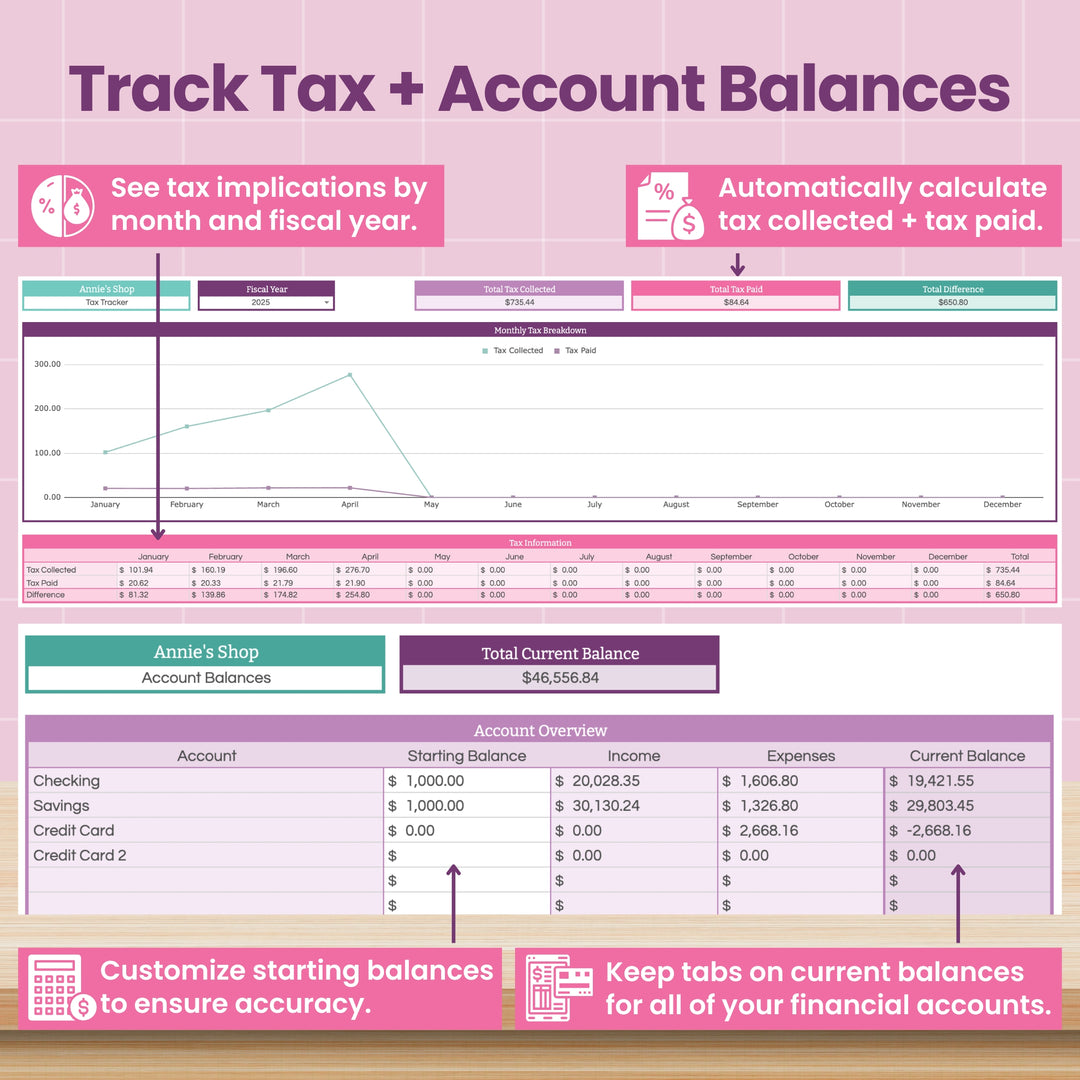 Small Business Bookkeeping Spreadsheet for Google Sheets