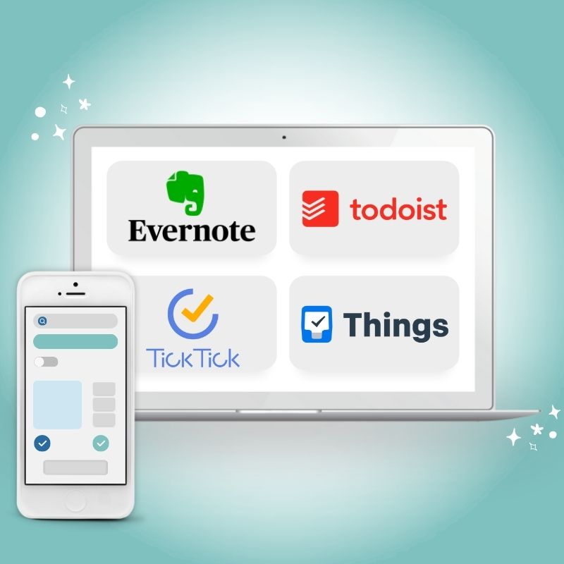 Task Management Apps Covered in Tasks Made Simple- Evernote, ToDoist, TickTick, and Things