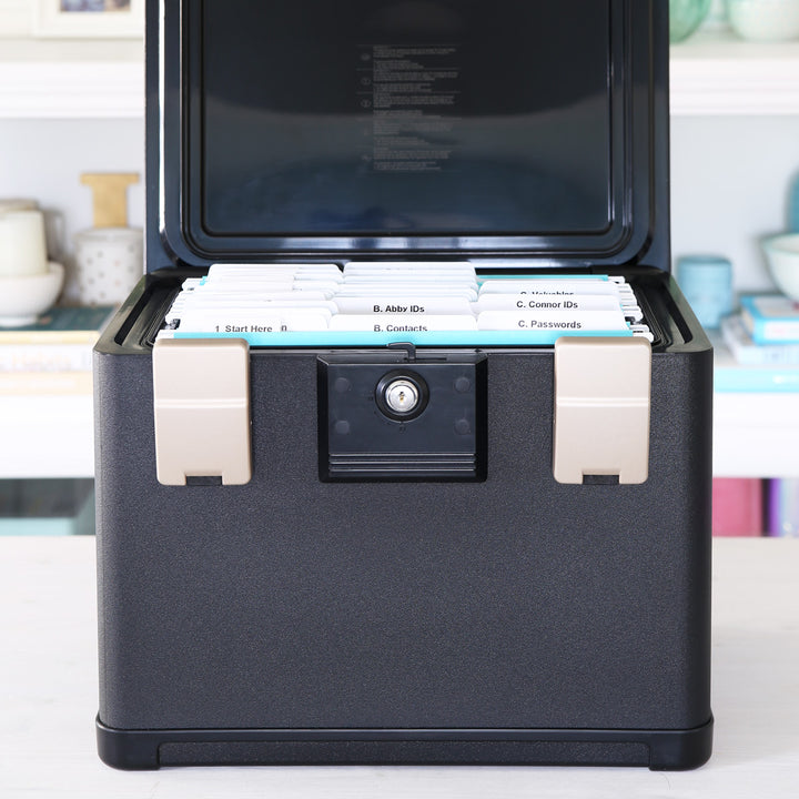 Organized firebox with all important documents and information for The Essentials System