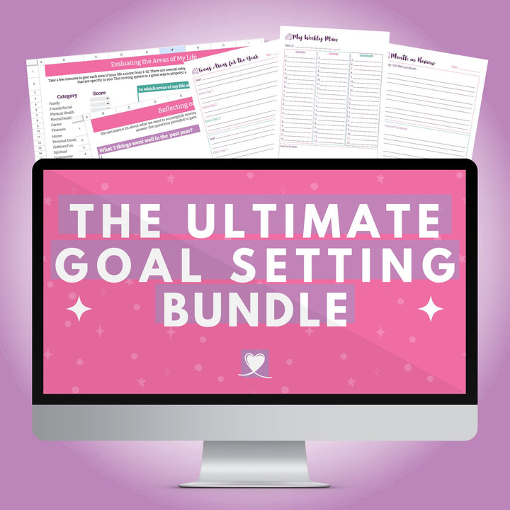 The Ultimate Goal Setting Bundle, including the How to Plan Your Life workshop and the Goal Setting Handbook Spreadsheet
