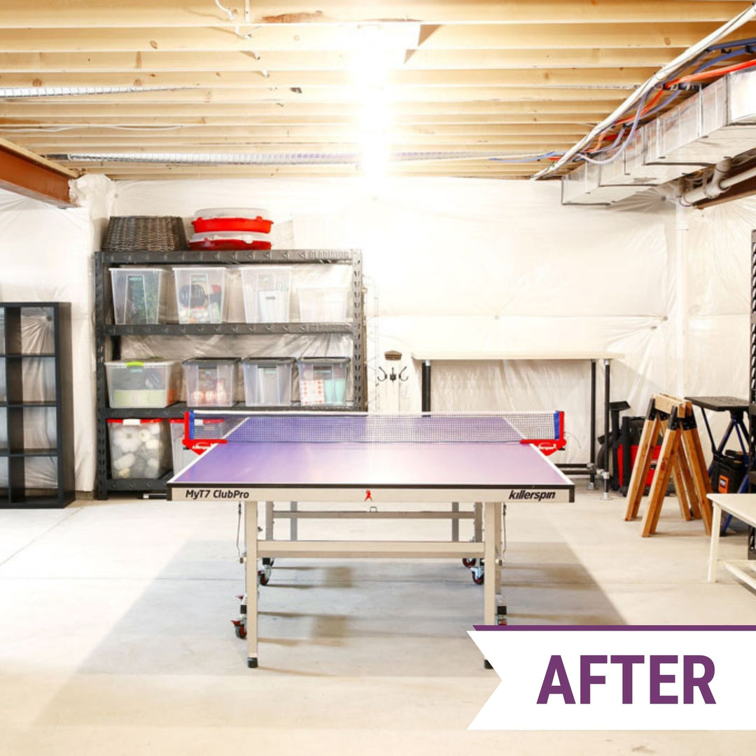 Organized basement "after" photo