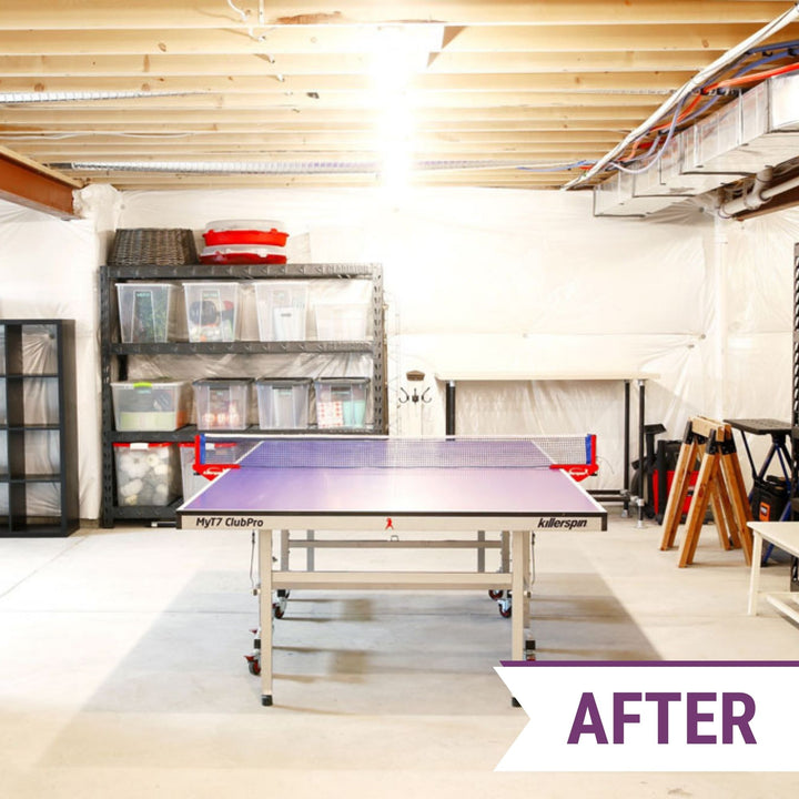 Organized basement "after" photo