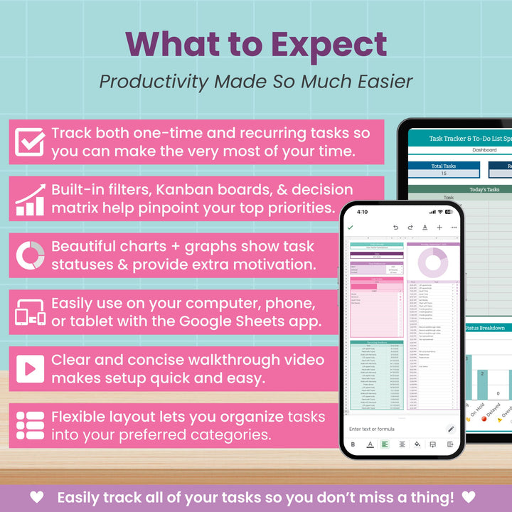 Task Tracker and To-Do List Spreadsheet for Google Sheets