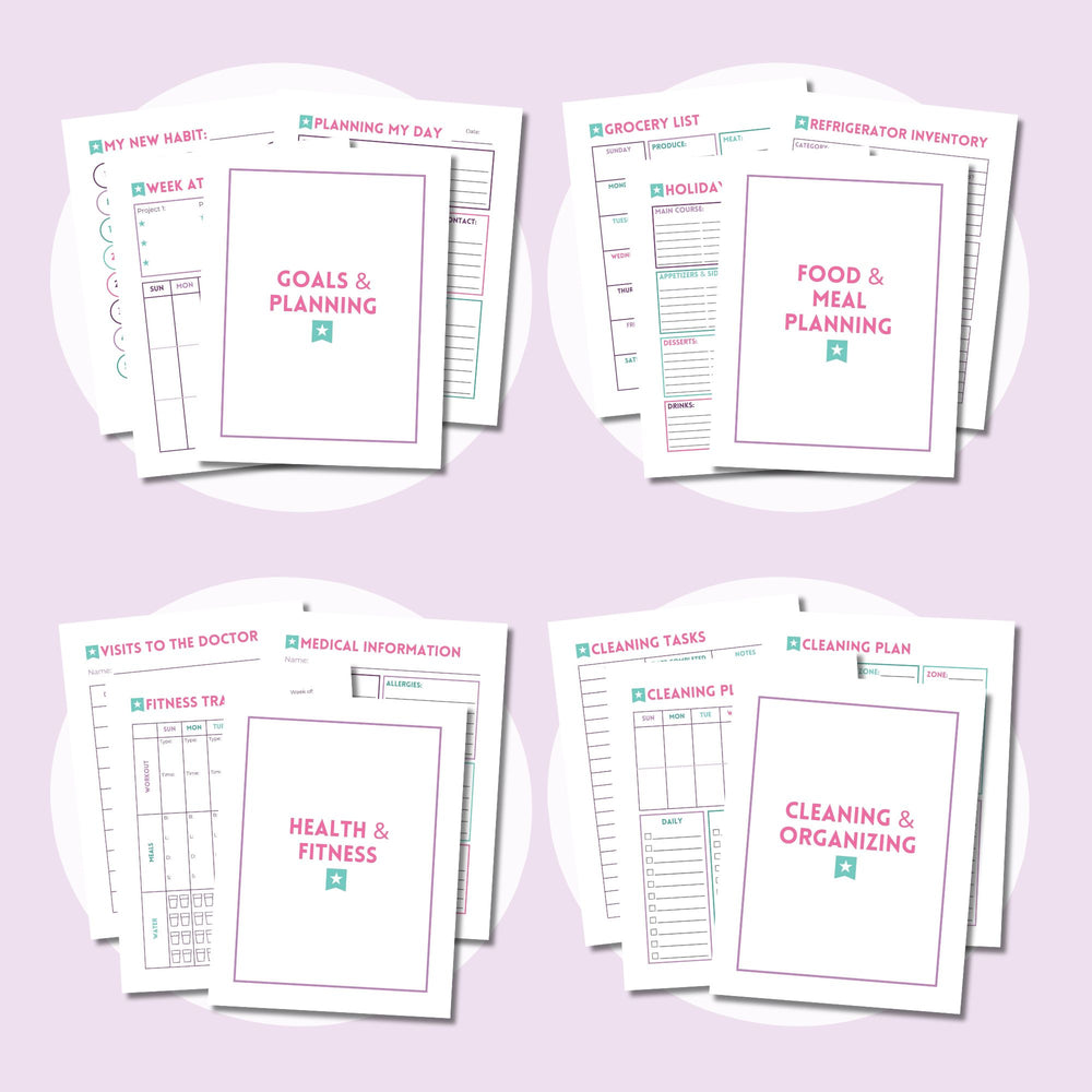 Editable Home Binder Canva Templates