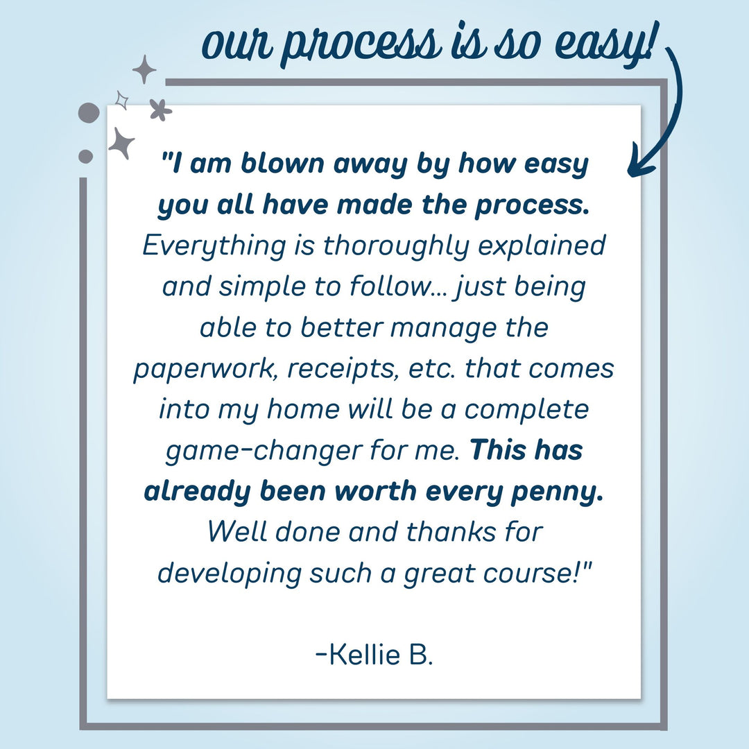 5-star review for the Paperless Made Simple class, which creates an easy process for going paperless