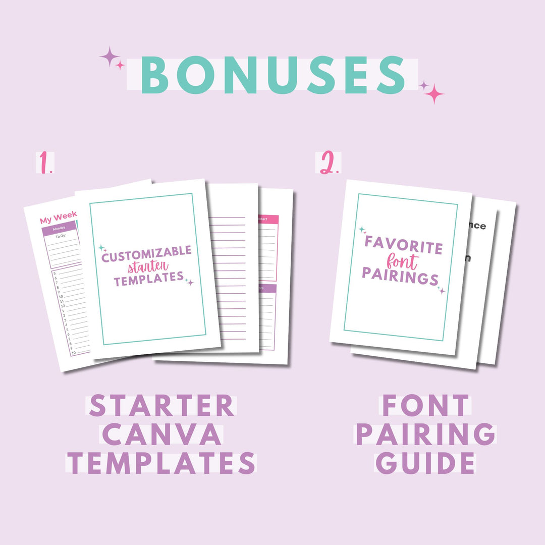 Create Your Own Organizing Printables with Canva Bonuses - Starter Canva Templates and Font Pairing Guide