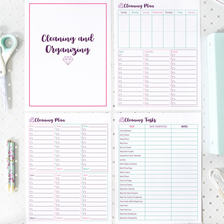 Cleaning and Organizing Printables, Part of the Printable Home Binder
