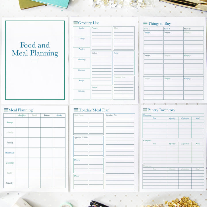 Food and Meal Planning Printables, Part of the Printable Home Binder