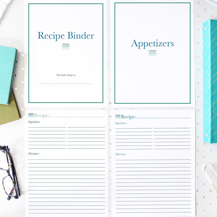 Recipe Binder Printables, Part of the Printable Home Binder