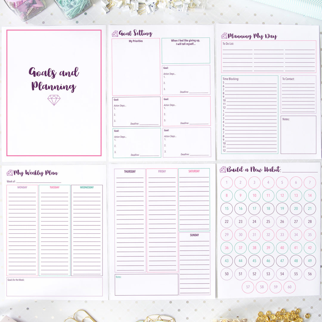 Goals and Planning Printables, Part of the Printable Home Binder