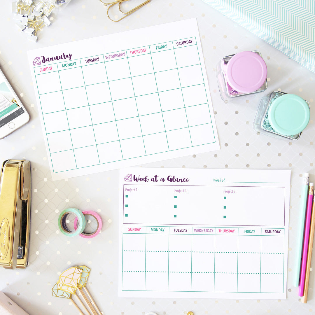 Monthly and Weekly Planning Printables, Part of the Printable Home Binder