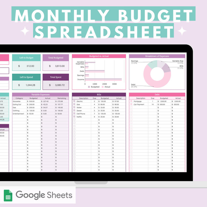 Monthly Budget Spreadsheet For Google Sheets Abby Organizes Monthly budget spreadsheet for google sheets abby organizes