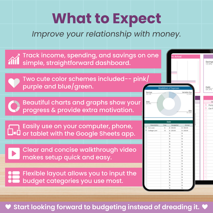 Monthly Budget Spreadsheet for Google Sheets