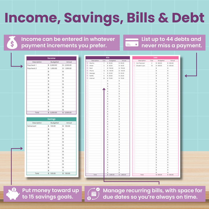 Monthly Budget Spreadsheet for Google Sheets