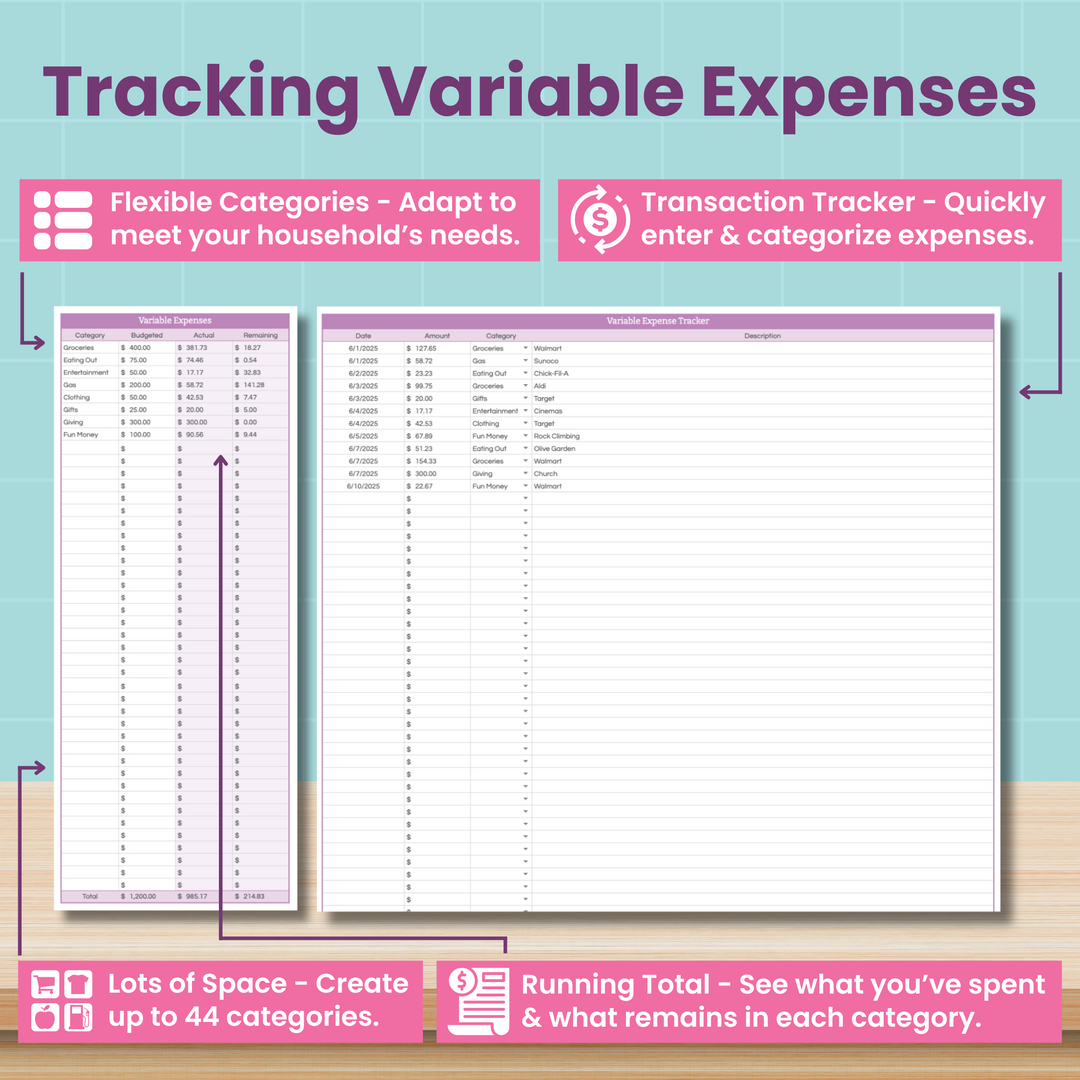 Monthly Budget Spreadsheet for Google Sheets