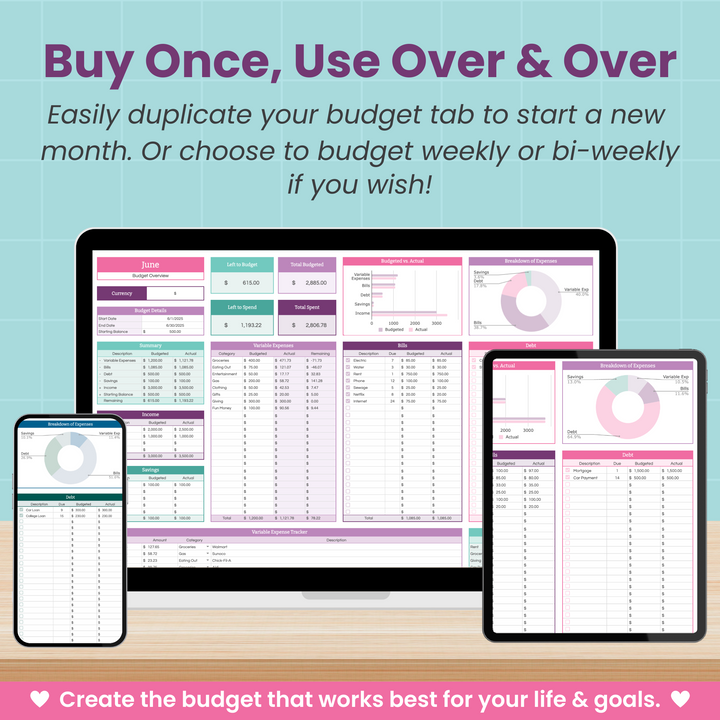 Monthly Budget Spreadsheet for Google Sheets