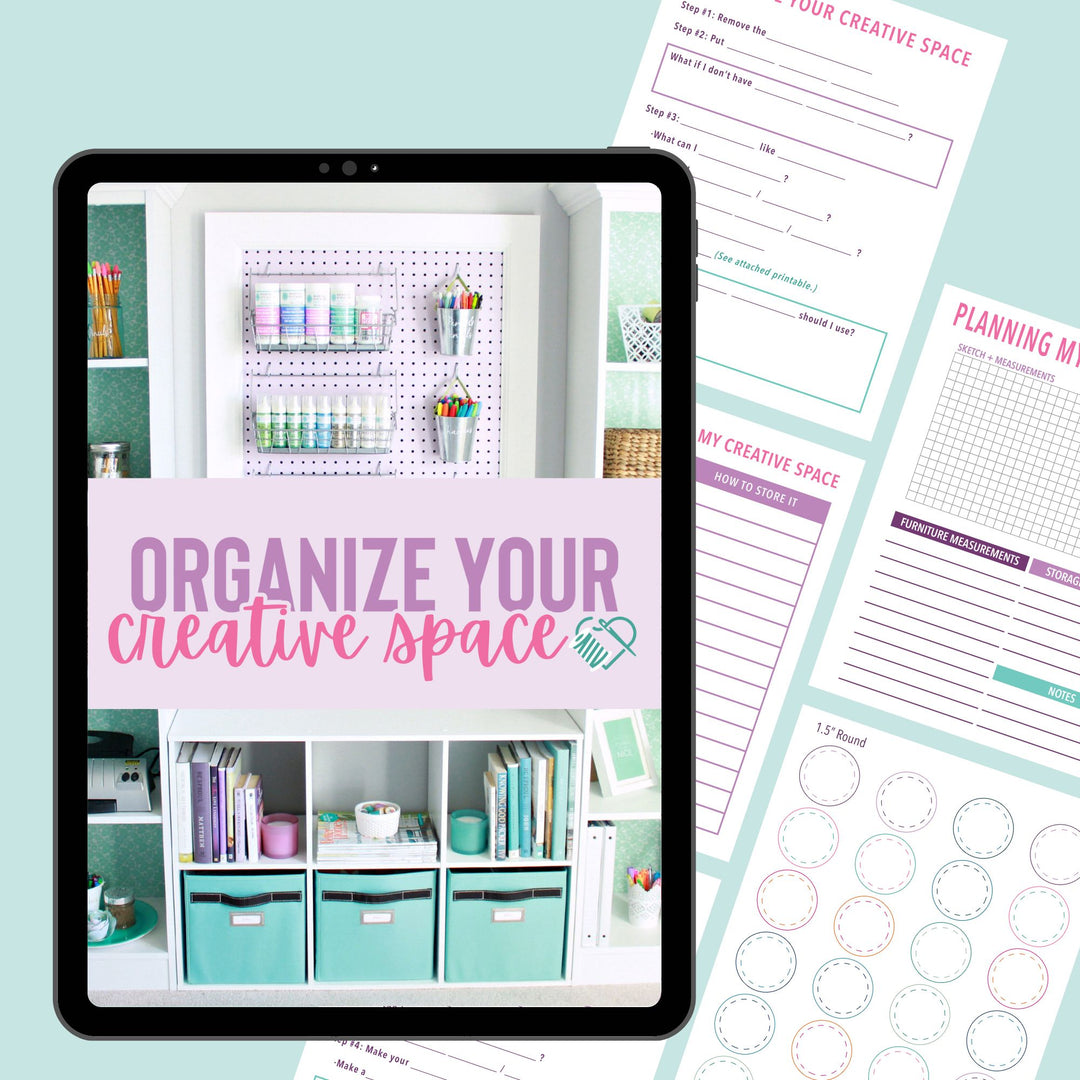 Organize Your Creative Space Workshop - Learn to organize your craft room, home office, mom cave, or she shed with proven strategies that will give you a tidy space to work on your favorite hobbies or business endeavors.