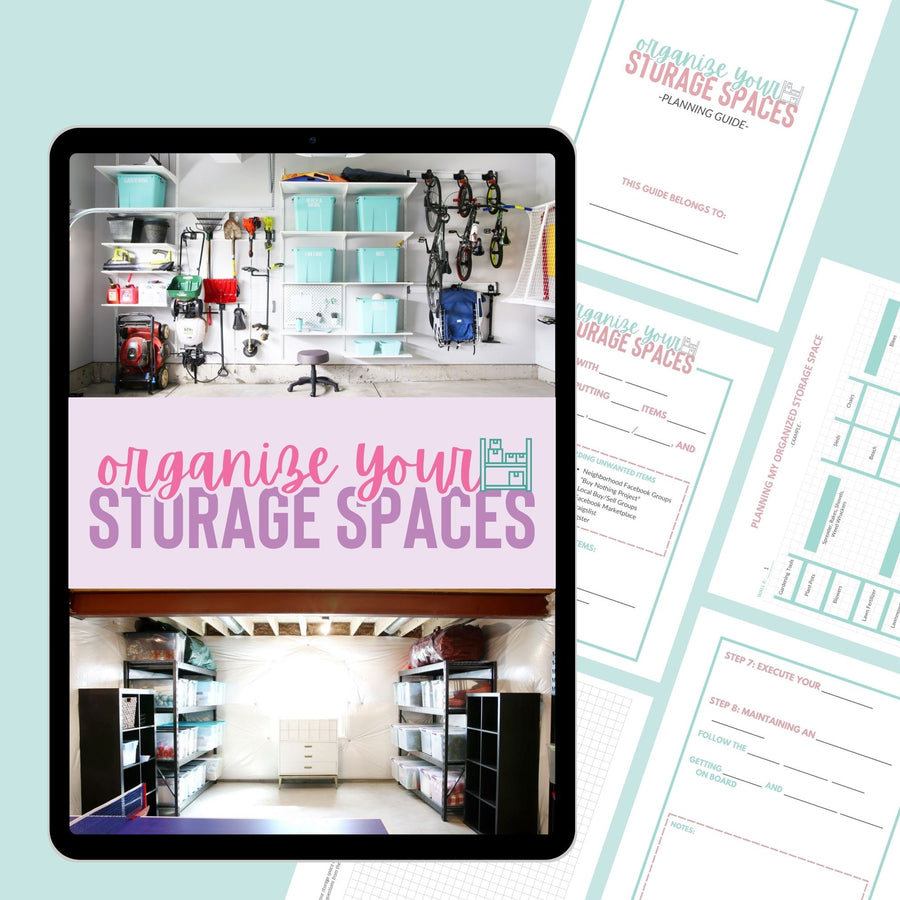 Organize your storage spaces like the garage, basement, attic, shed, and more!