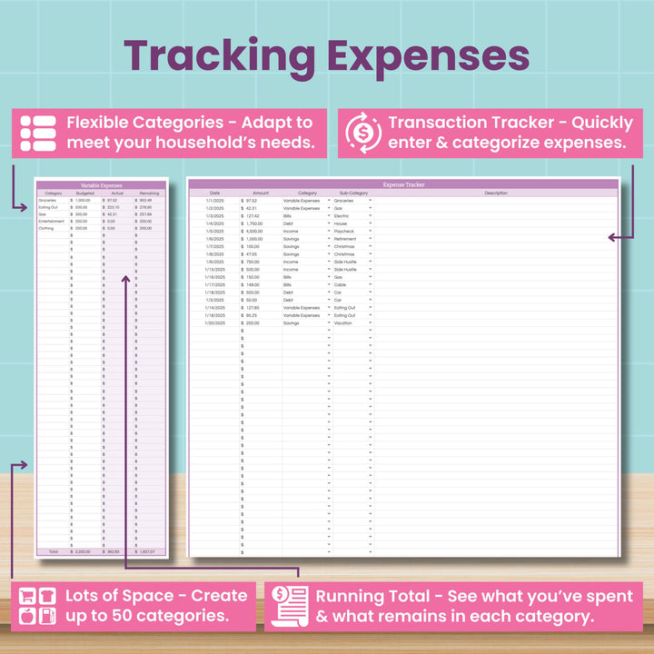 Monthly Budget Spreadsheet for Google Sheets