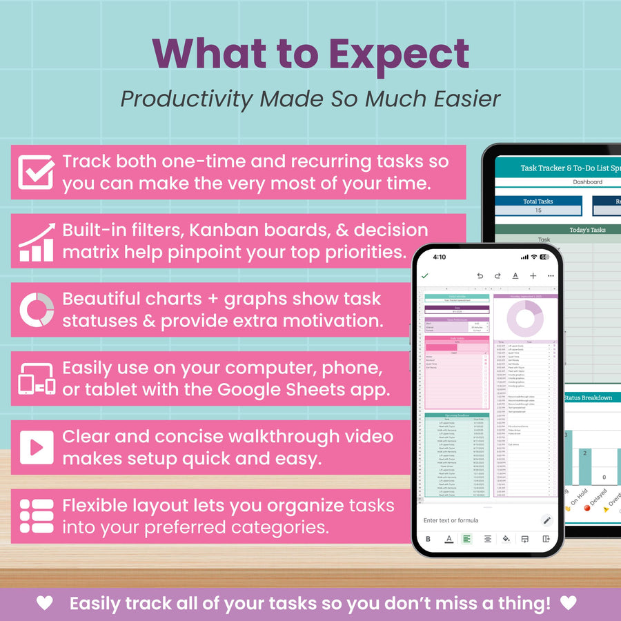 Task Tracker and To-Do List Spreadsheet for Google Sheets – Abby Organizes