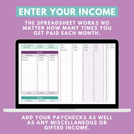 Monthly Budget Spreadsheet for Google Sheets – Abby Organizes
