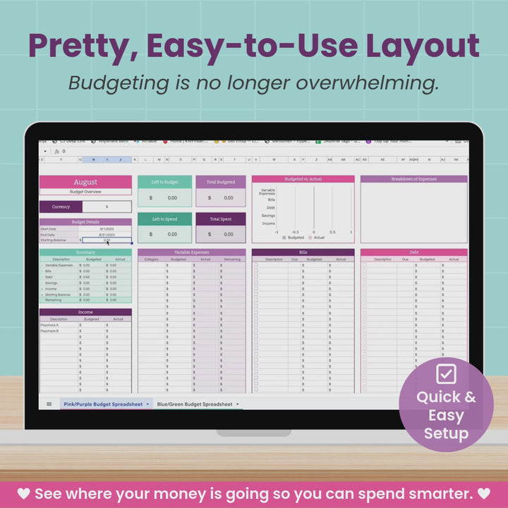 Monthly Budget Spreadsheet for Google Sheets