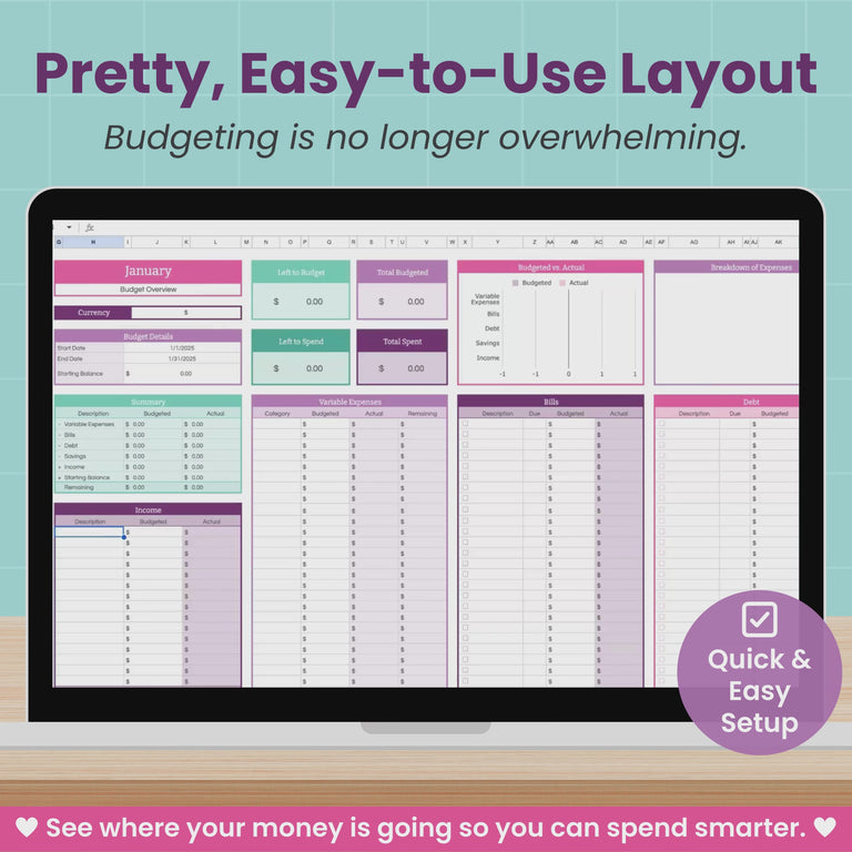 Monthly Budget Spreadsheet for Google Sheets